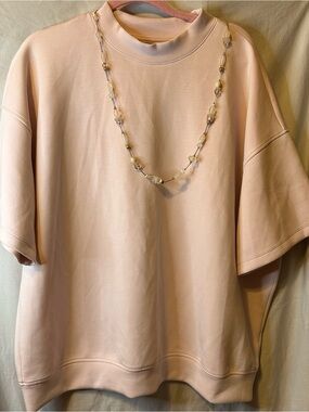 E MODE Baby Pink Short Sleeve Top